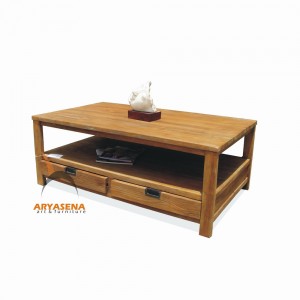 ASN 07 - Assen Coffee Table with 2 Drawers - Teak Rustic 120x70x45
